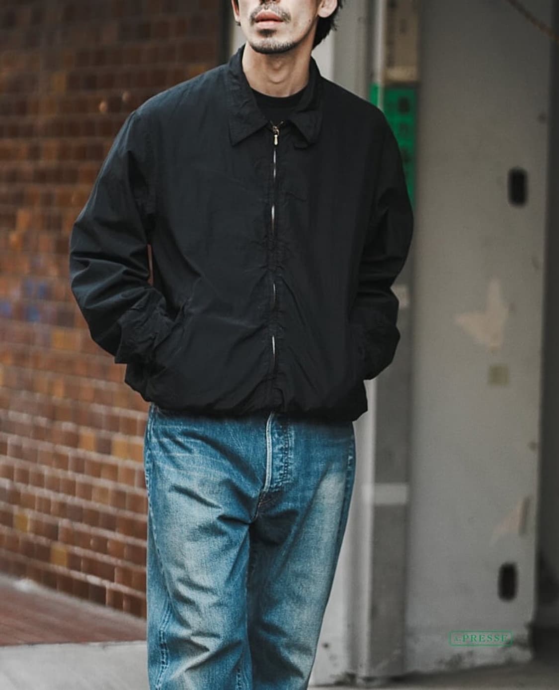 [3] 아프레쎄 25ss 실크 타페타 코치 자켓 블랙 상품이미지2