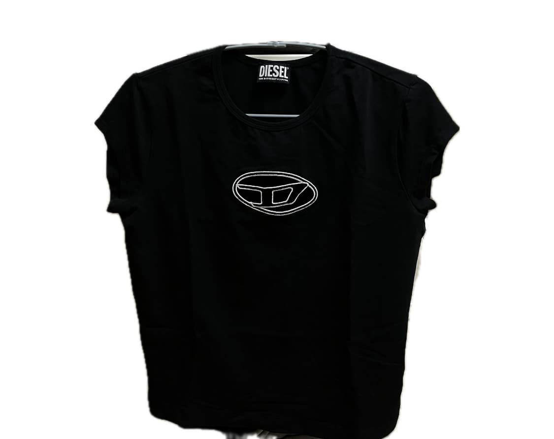 (W) 디젤 T-안지 피카부 로고 티셔츠 블랙 상품이미지2