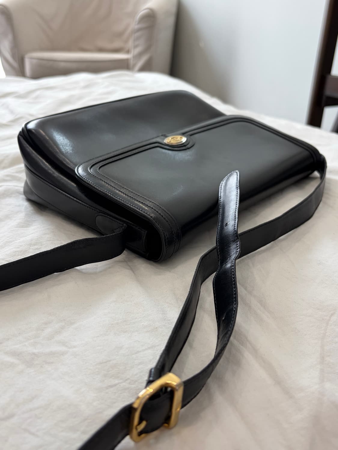 [Old Gucci] 인터로킹 레더 숄더백 블랙 상품이미지8