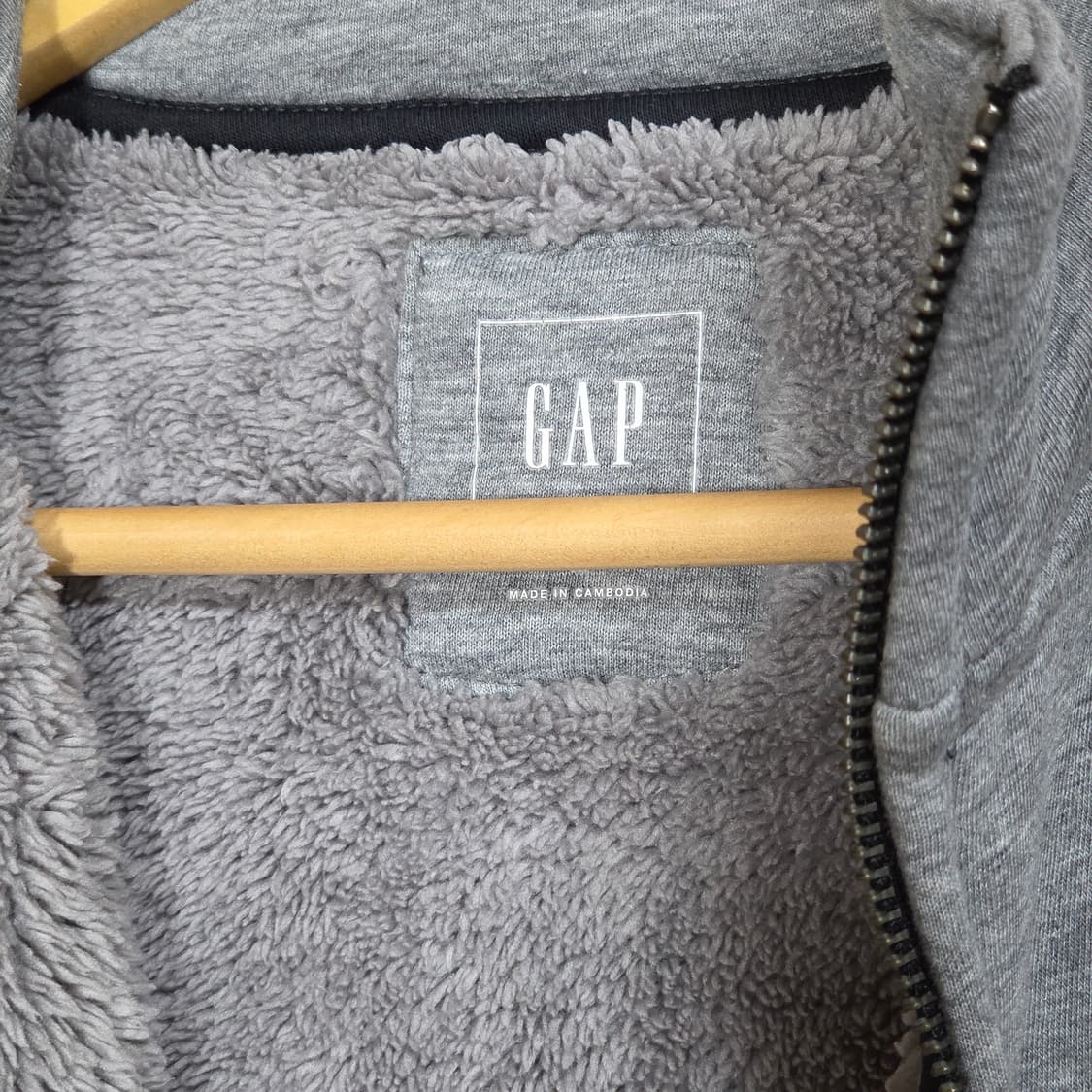 갭 그레이 사이드 골지 기모 코튼 집업 상품이미지8
