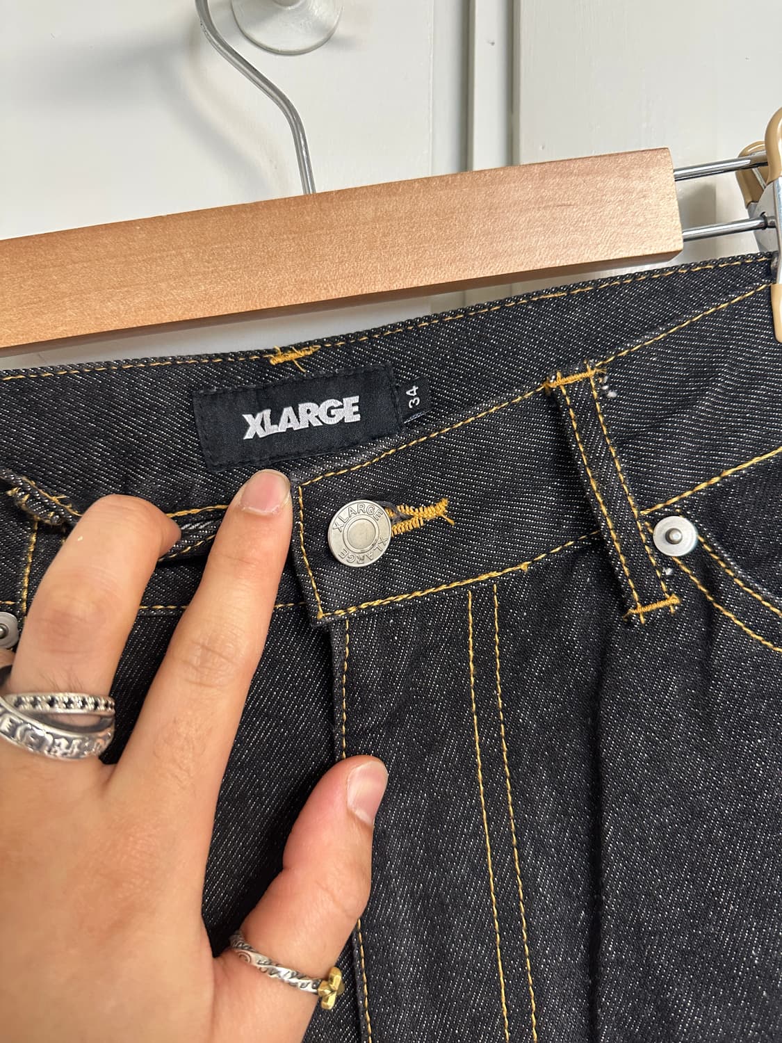 엑스라지 폴리곤 로고 자수 데님쇼츠 반바지 버뮤다팬츠 XLARGE 상품이미지4