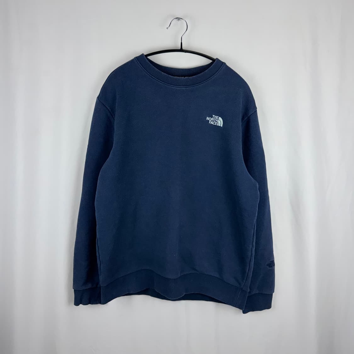 (100) 노스페이스 화이트라벨 스몰로고 맨투맨 네이비 상품이미지2