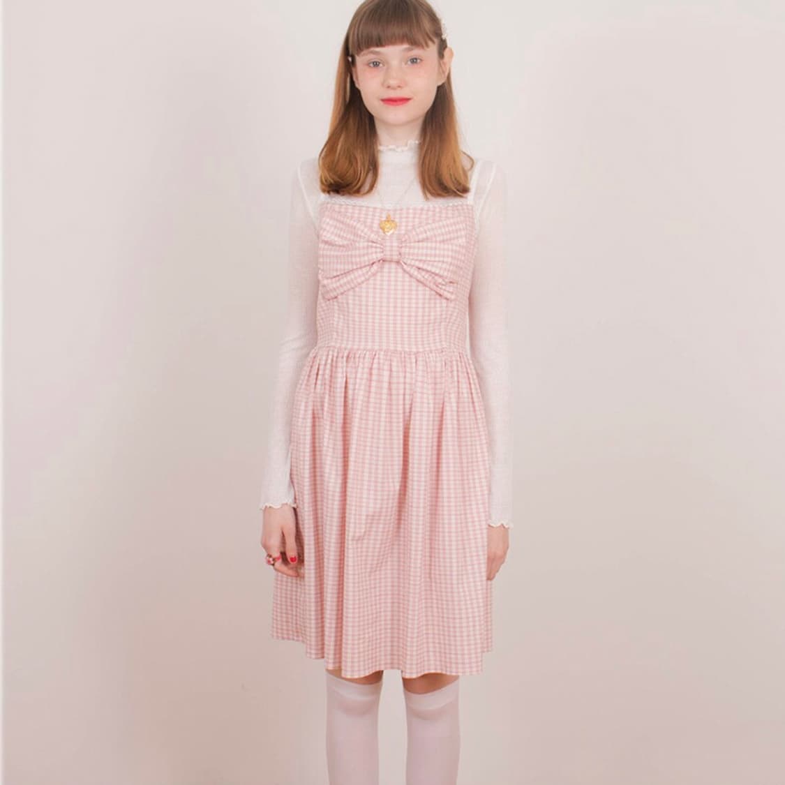 시눈(sinoon) 리조트 체크원피스 55 새상품 상품이미지2