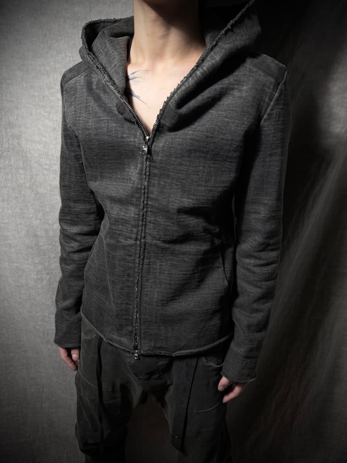 wjk Heavy Cotton Raw Edge Zip Up Hoodie  상품이미지1