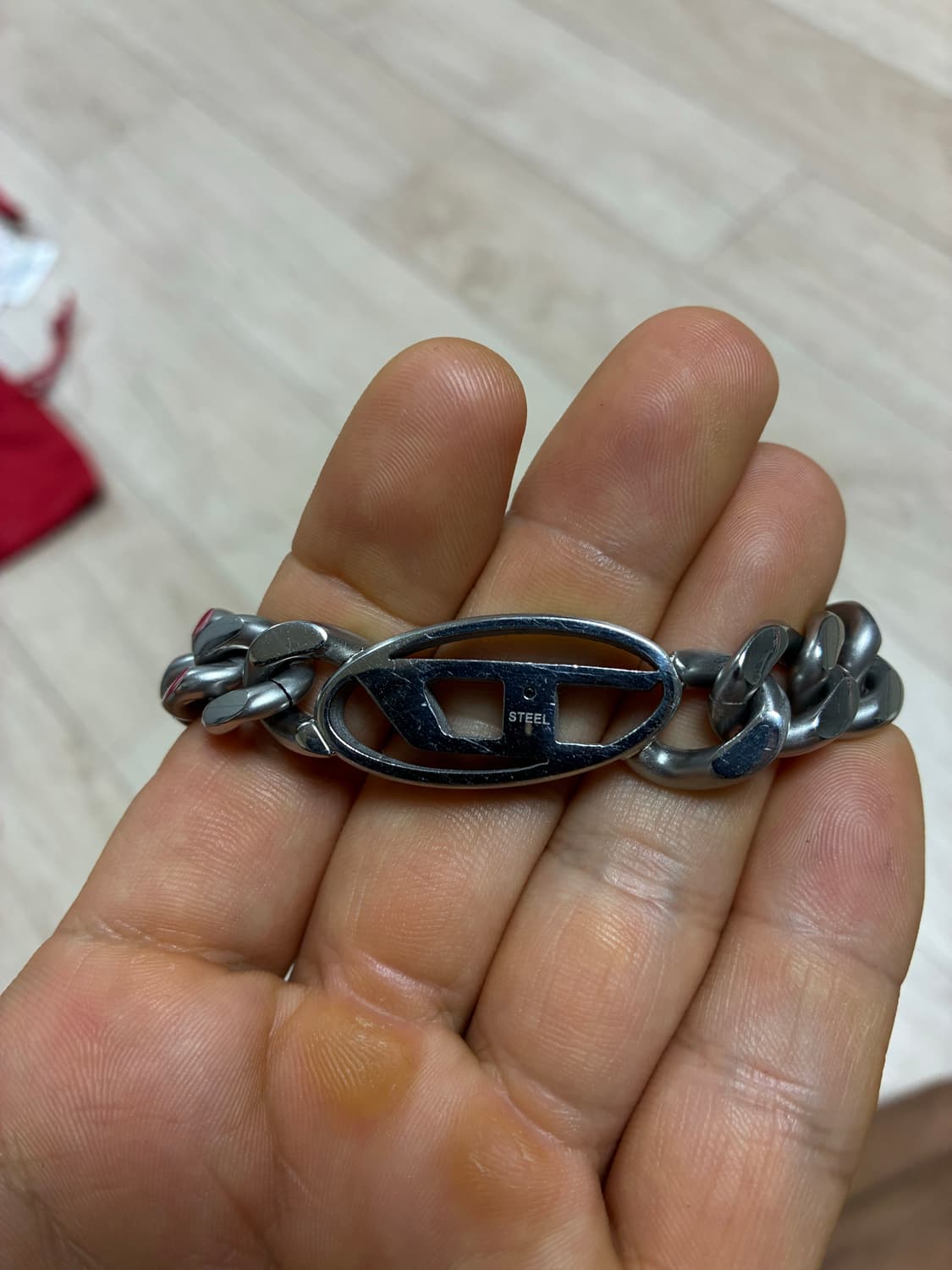 [새상품급 풀박스] 디젤 스테인리스 스틸 초커 네클리스 실버 목걸이 상품이미지4