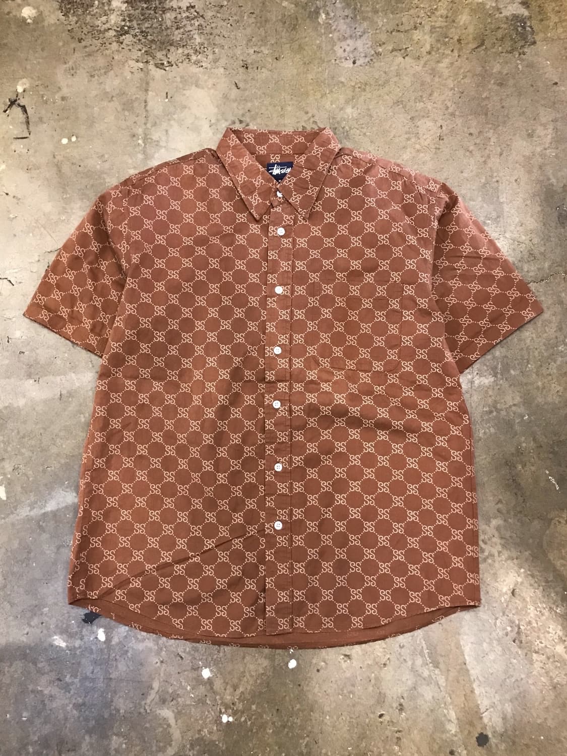 < Stussy Brown Full Logo Shirt > 상품이미지8