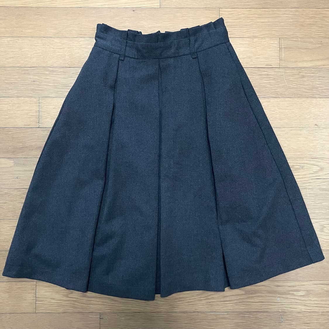 일본 회색 플리츠 미디 스커트 상품이미지1