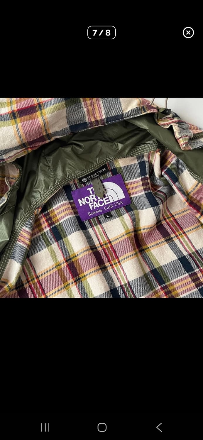 노스페이스 나나미카 퍼플라벨 체크 후드집업 L 상품이미지7