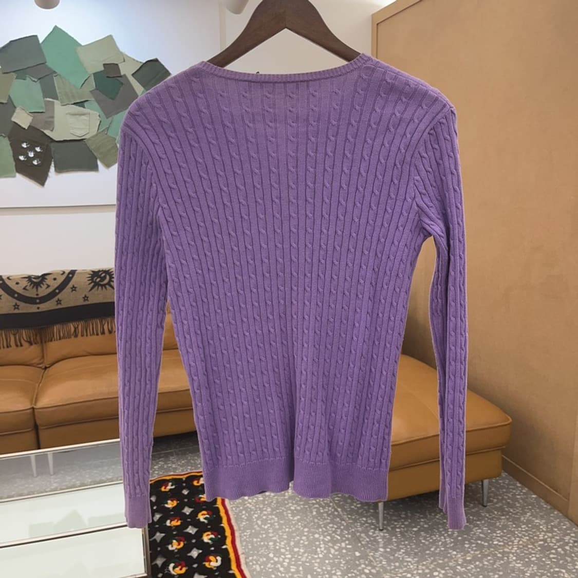 폴로 랄프로렌 여리 모리걸 연보라 폭닥 꽈배기 가디건 S C08178 상품이미지4