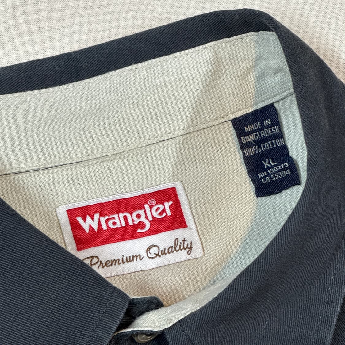 XL) Wrangler 랭글러 투포켓 워크웨어 코튼 셔츠 블랙 상품이미지6