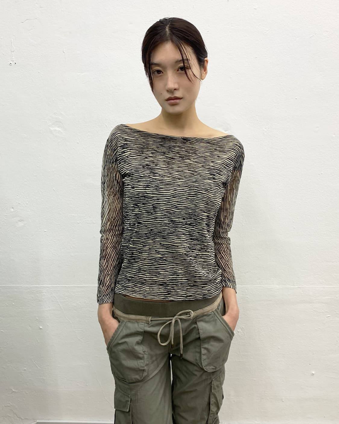 막스마라 지브라 패턴 메쉬 탑 상품이미지1