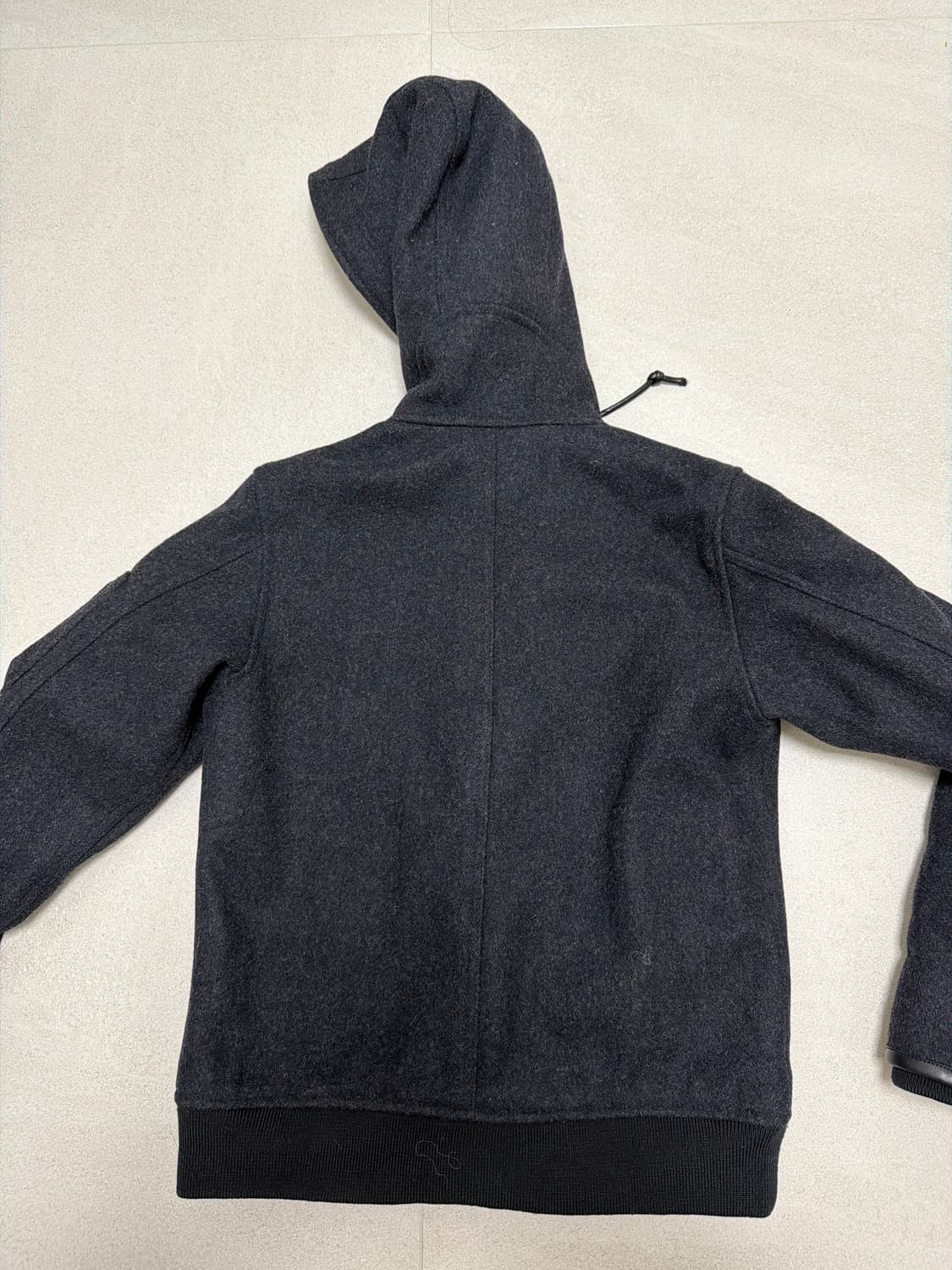 차콜 투웨이 숏코트 후드 자켓 체크안감 더블코트 상품이미지8