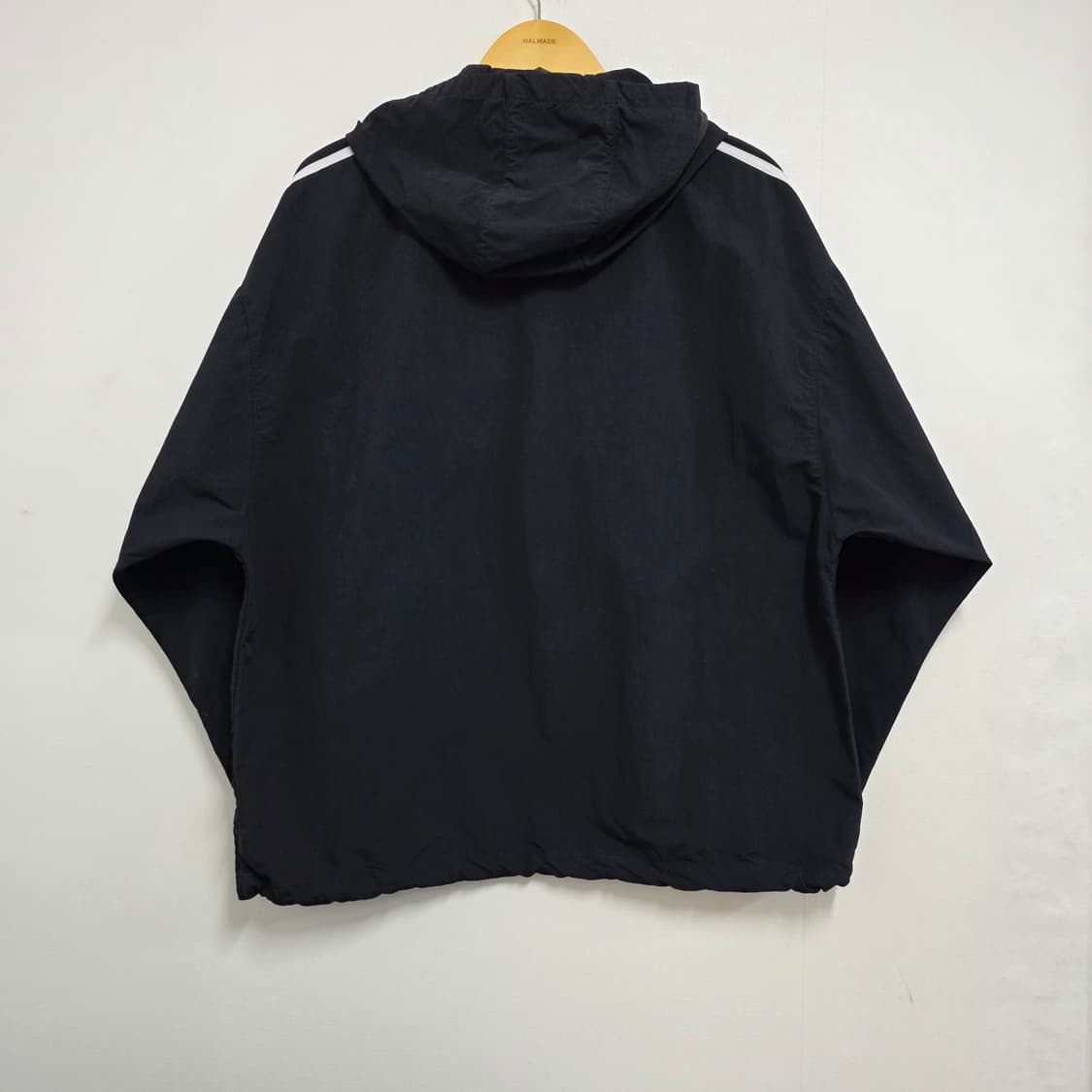 L 아디다스 검흰 삼선 오버핏 후드 아노락 바람막이 (사진참고) 상품이미지4