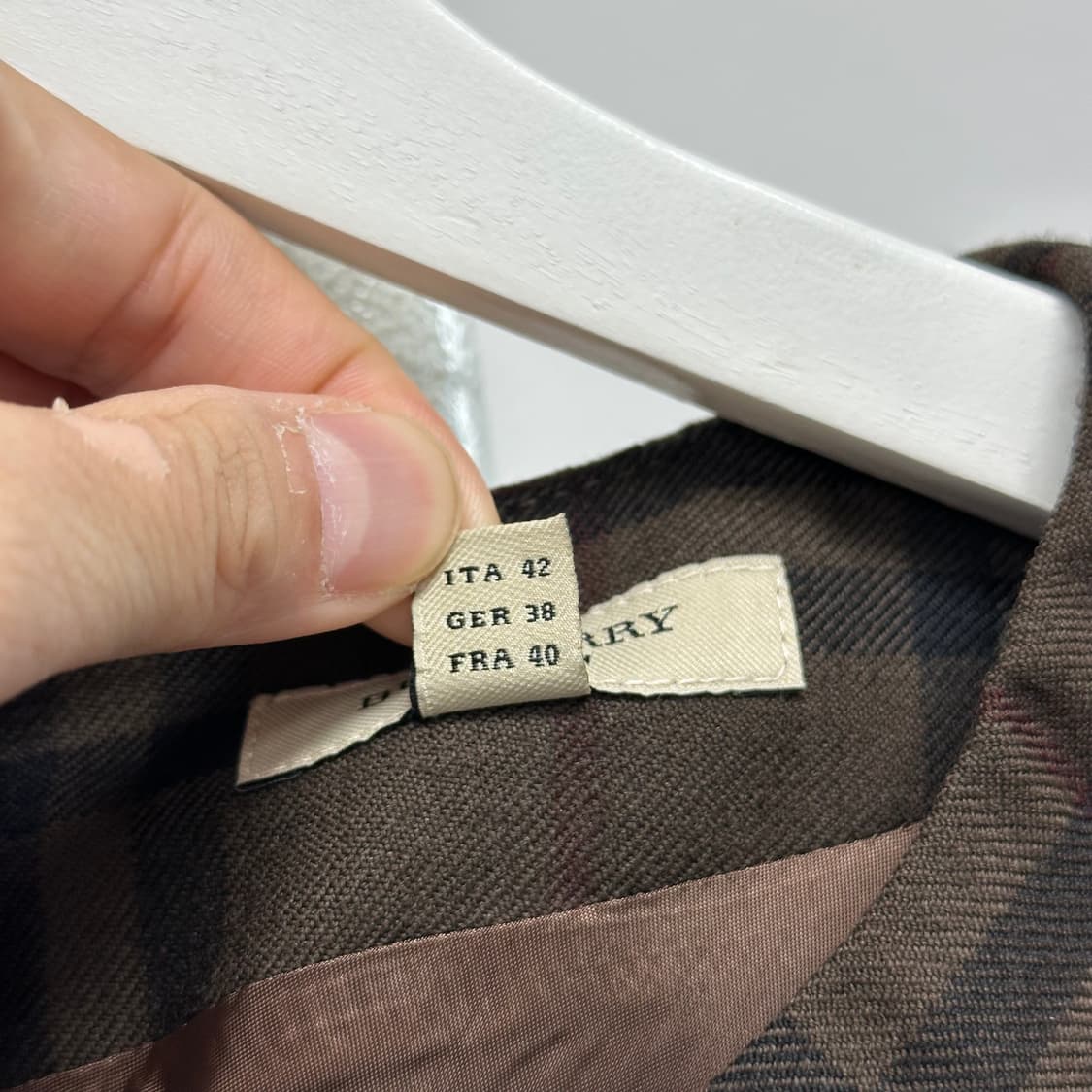 버버리 사선체크 울 원피스 상품이미지6