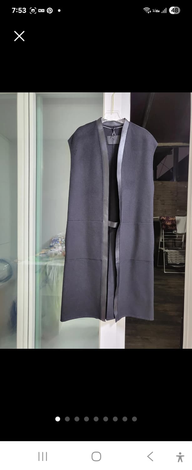 미니멀끝판왕!캐시미어+양가죽 롱베스트 새제품 free 상품이미지1