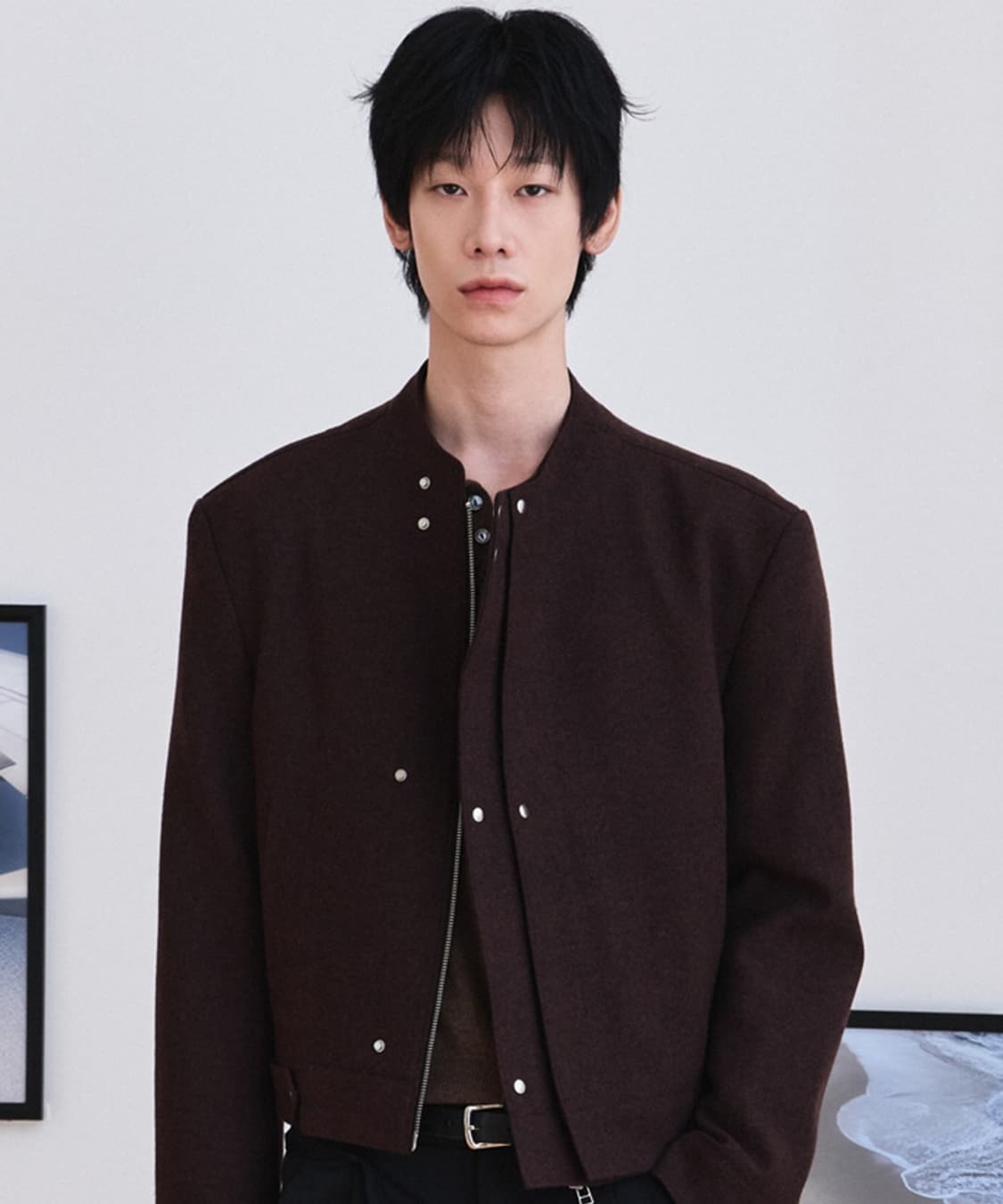 웨이브니스 앱 레이서 자켓 울 버건디 2 새상품 상품이미지1