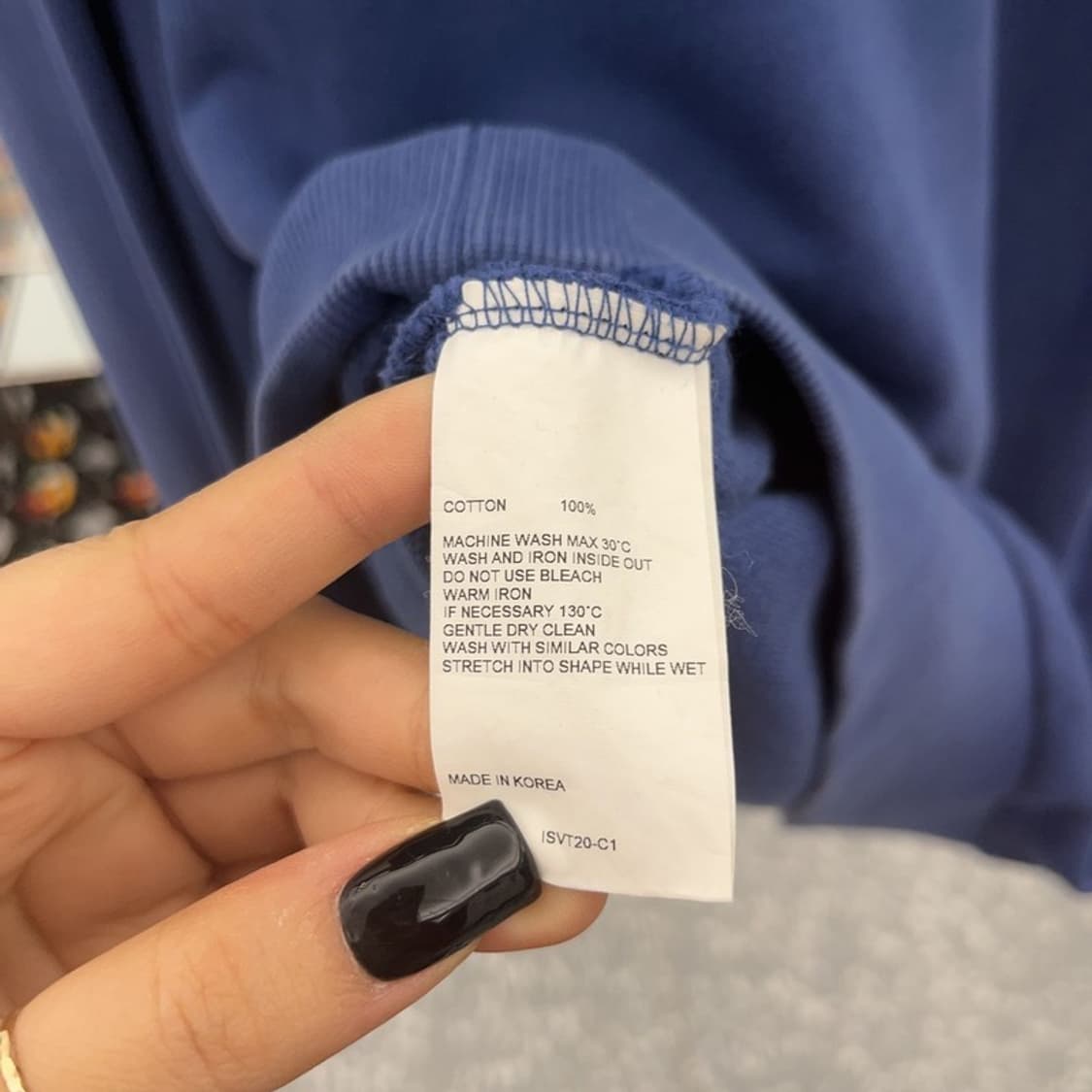 비바스튜디오 캐주얼 인디블루 오버핏 맨투맨 L C07406 상품이미지6