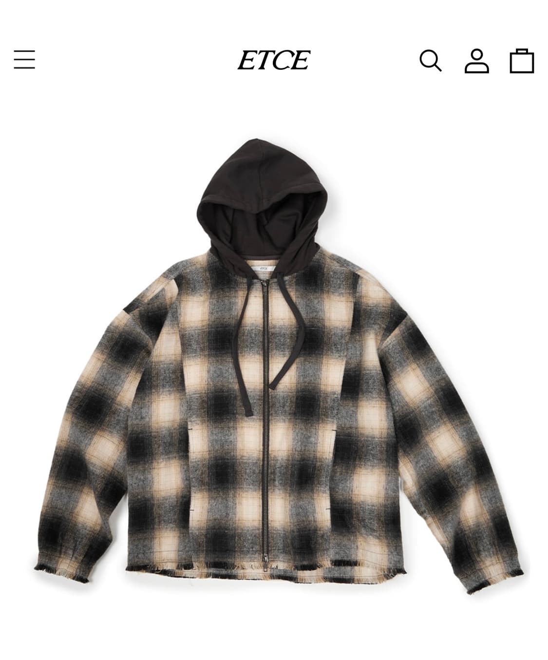 Etce 옴브레 체크 후드 재킷 상품이미지2