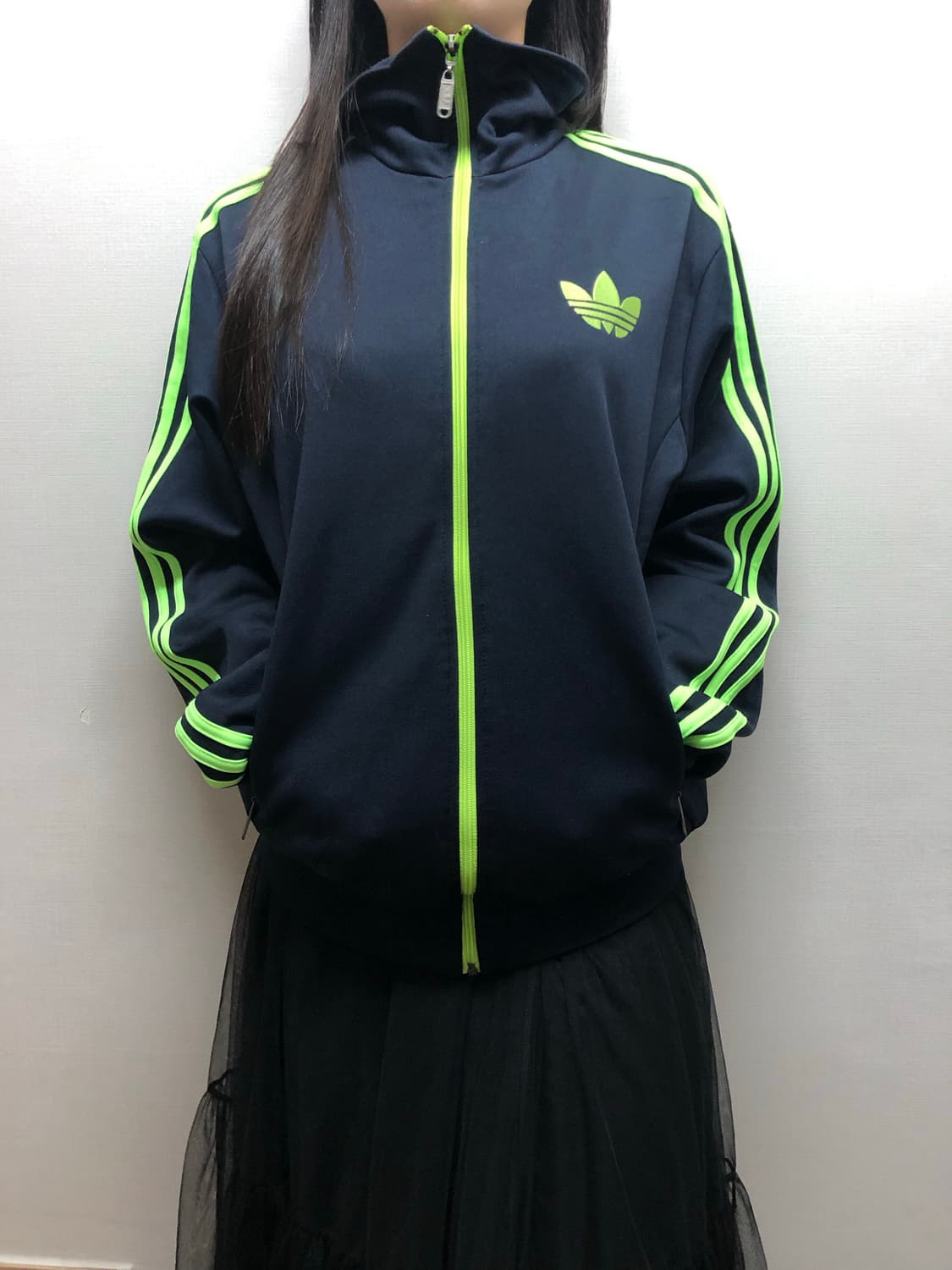 빈티지 아디다스 네이비 그린 파이어버드 져지 상품이미지1
