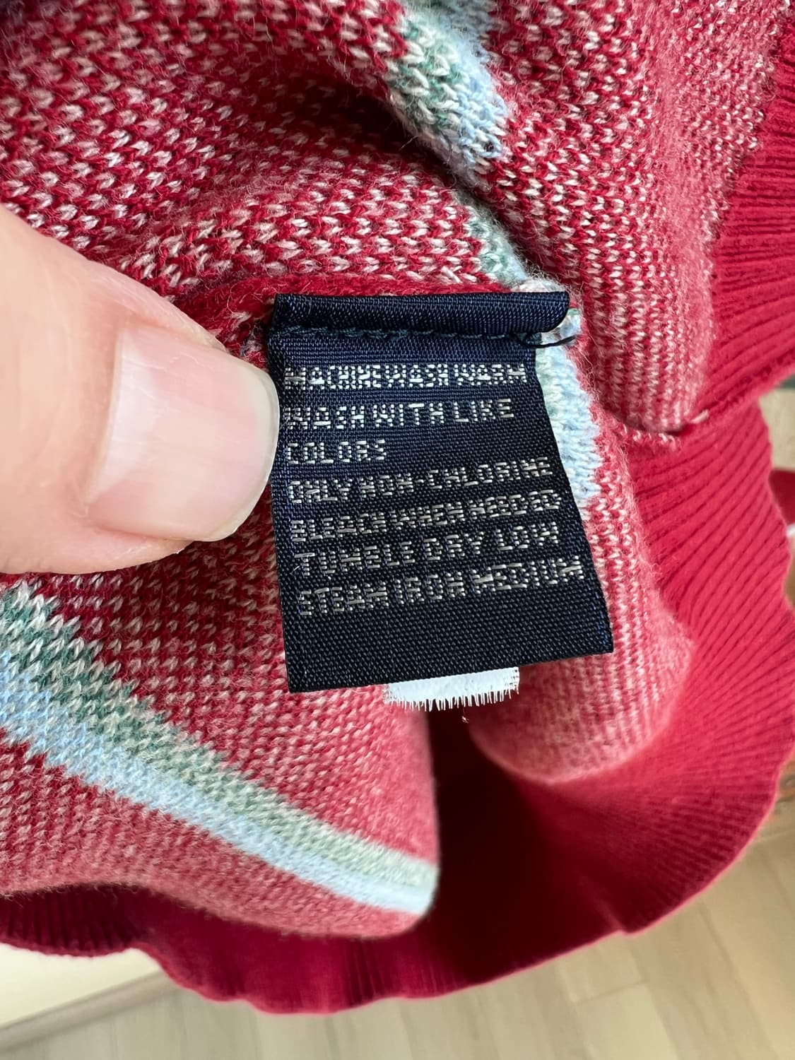 Polo나바호 패턴의 100%면 빈티지 스웨터 레드 L 상품이미지4