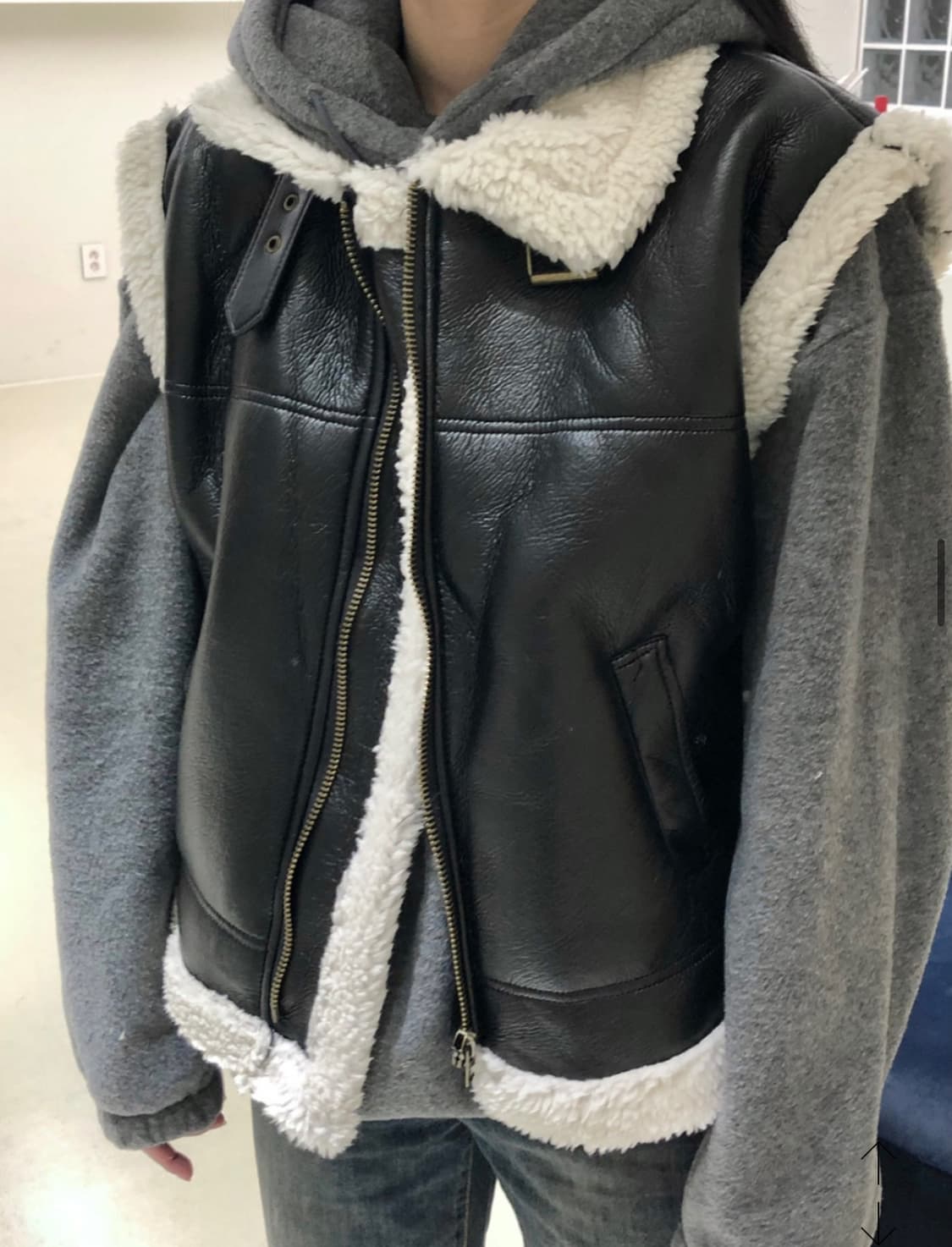 ARCOIRIS 코이 무스탕 조끼 레더 양털 베스트 자켓 판매 상품이미지2