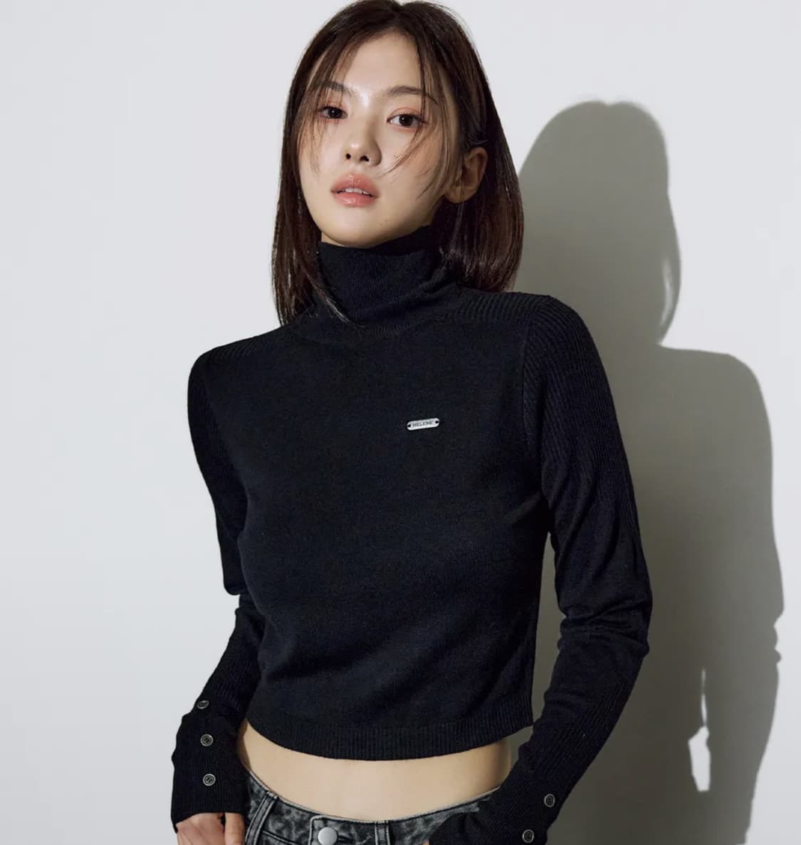 헬레네파리스 스웨인 울 리브드 터틀넥 니트 [블랙] 상품이미지1