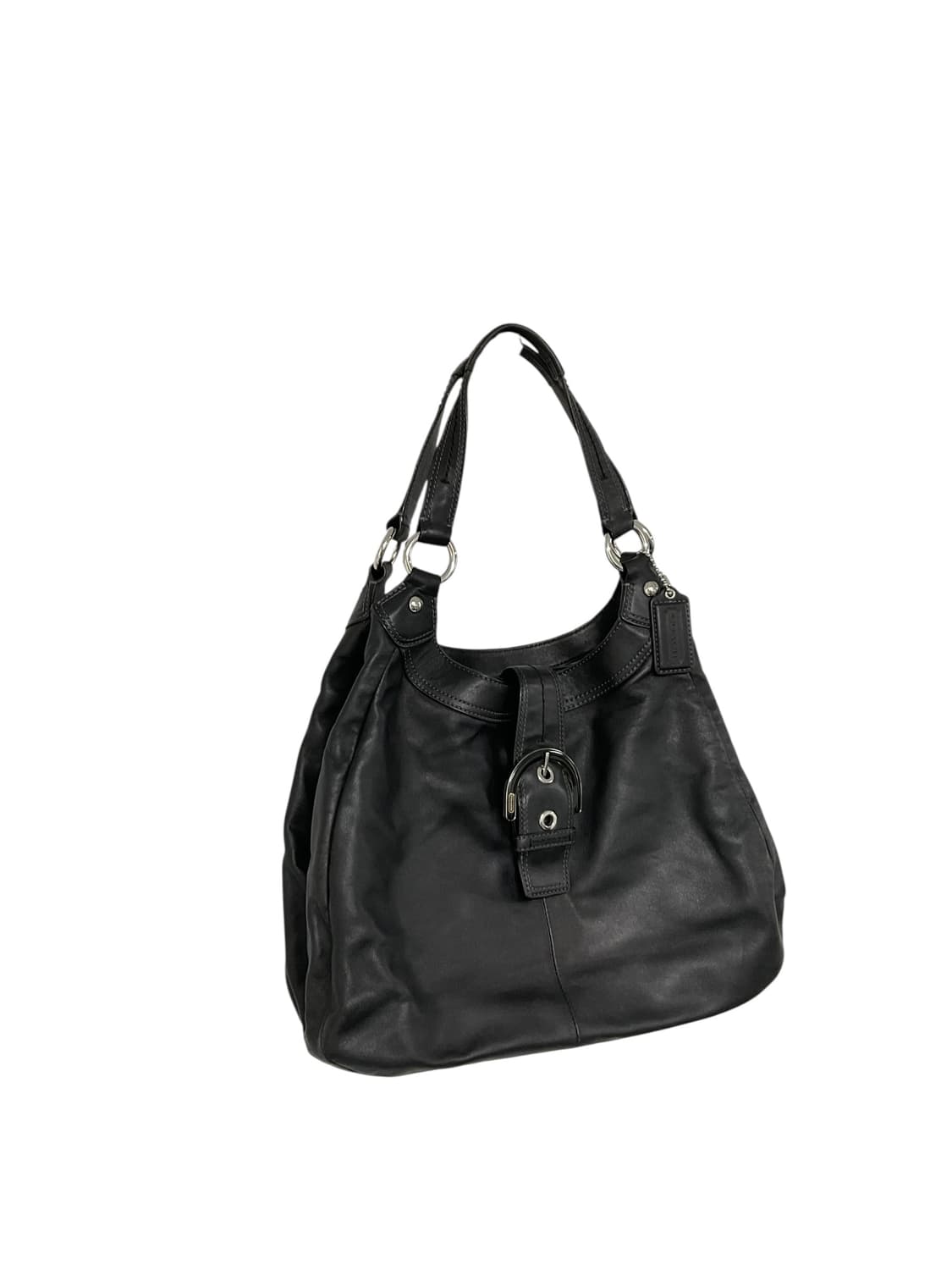 Coach 블랙 레더 숄더백 상품이미지2