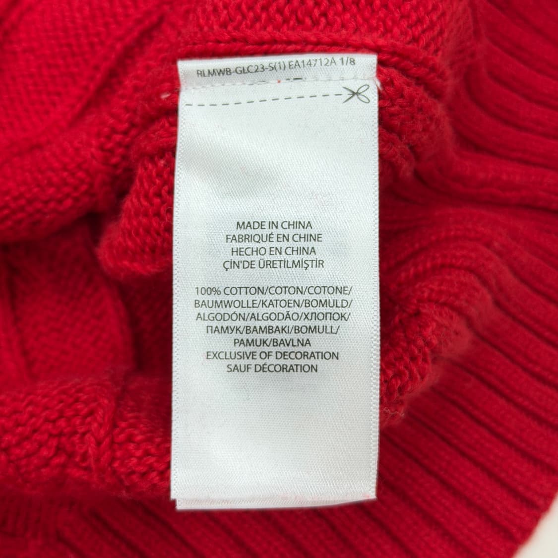 폴로 랄프로렌 꽈배기 케이블 니트 레드 M 상품이미지4