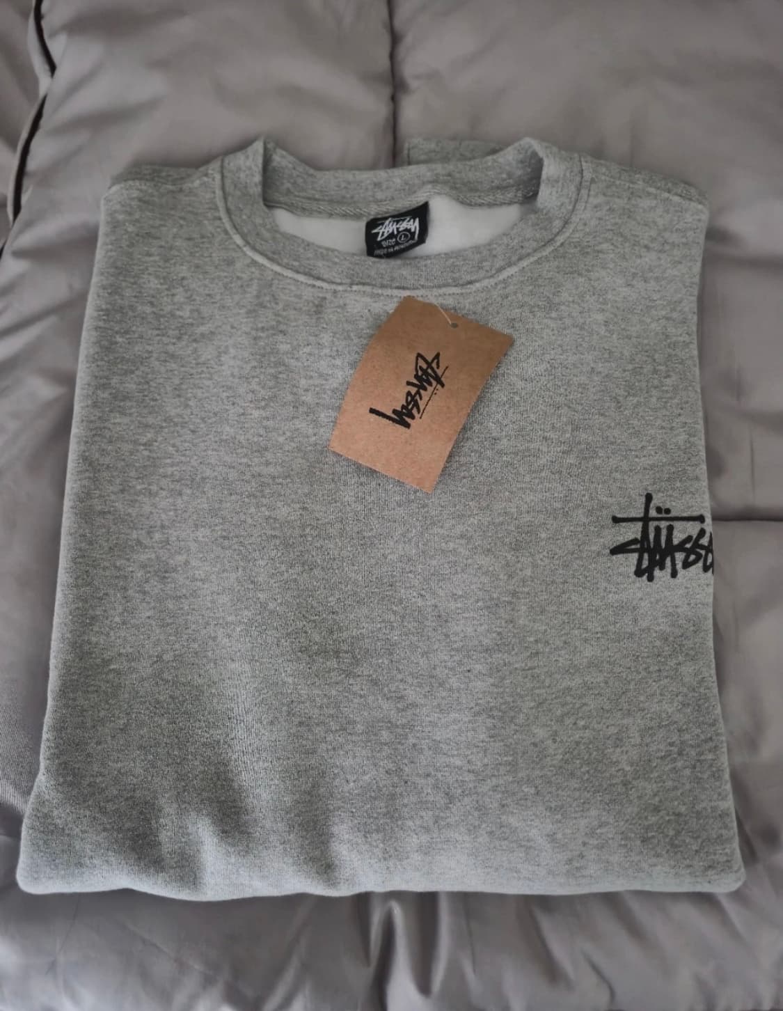 스투시 맨투맨 기모 그레이 상품이미지1