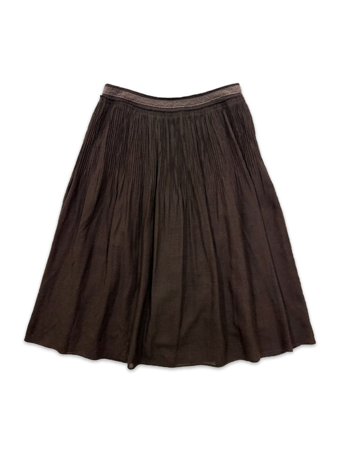 빈티지 GIANNI LO GIUDICE 브라운 레이스 롱 스커트 상품이미지1