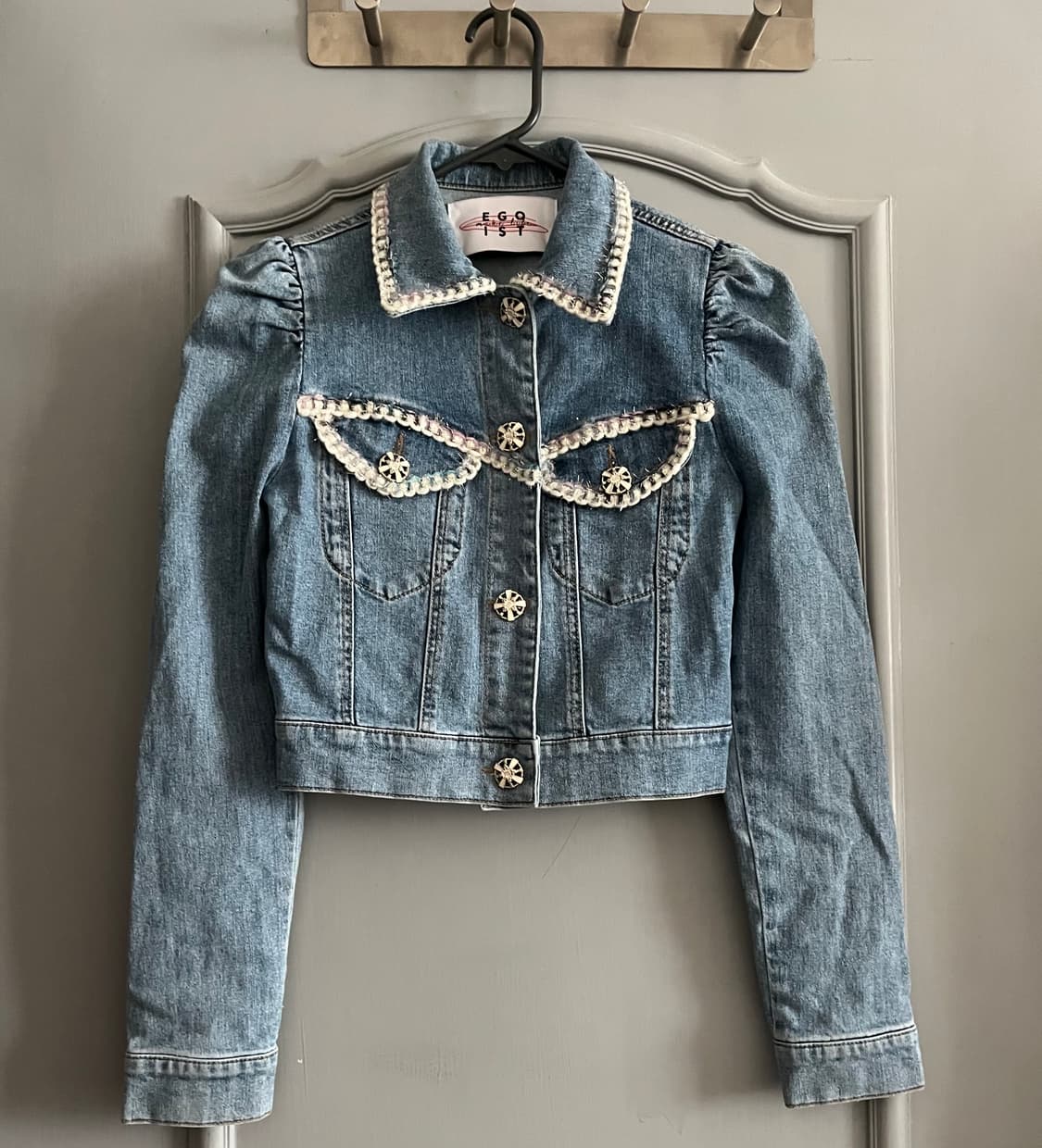 에고이스트 어깨 셔링 데님 자켓 55사이즈 상품이미지1