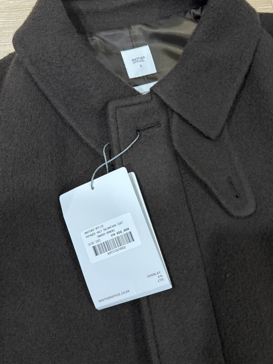 [2] 어나더오피스 25AW 보이저 핸드메이드 하프 발마칸 코트 상품이미지2