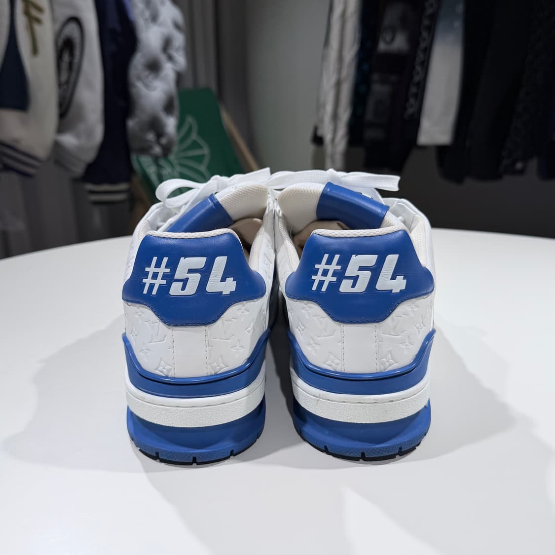 (A/7) / 루이비통 LV 모노그램 트레이너 스니커즈 블루 상품이미지4