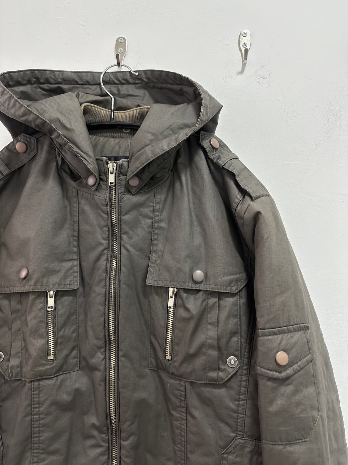 Grunge khaki brown multi pocket bomber 상품이미지8