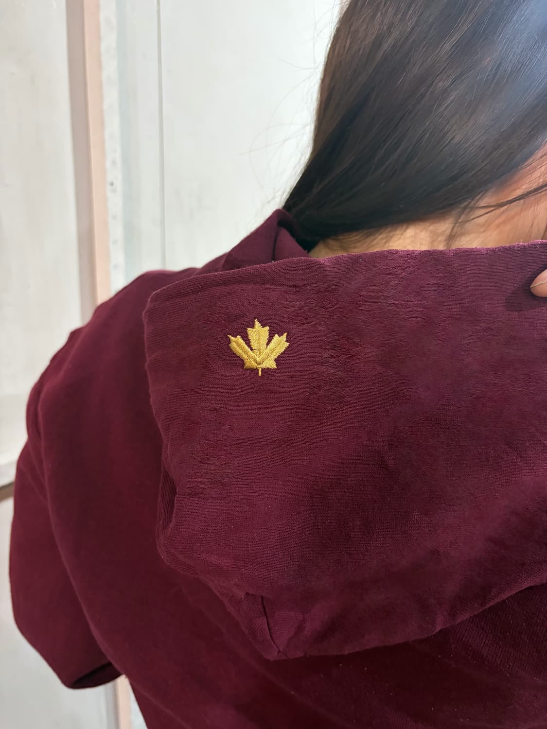 90s RUSSELL burgundy hoodie 상품이미지4