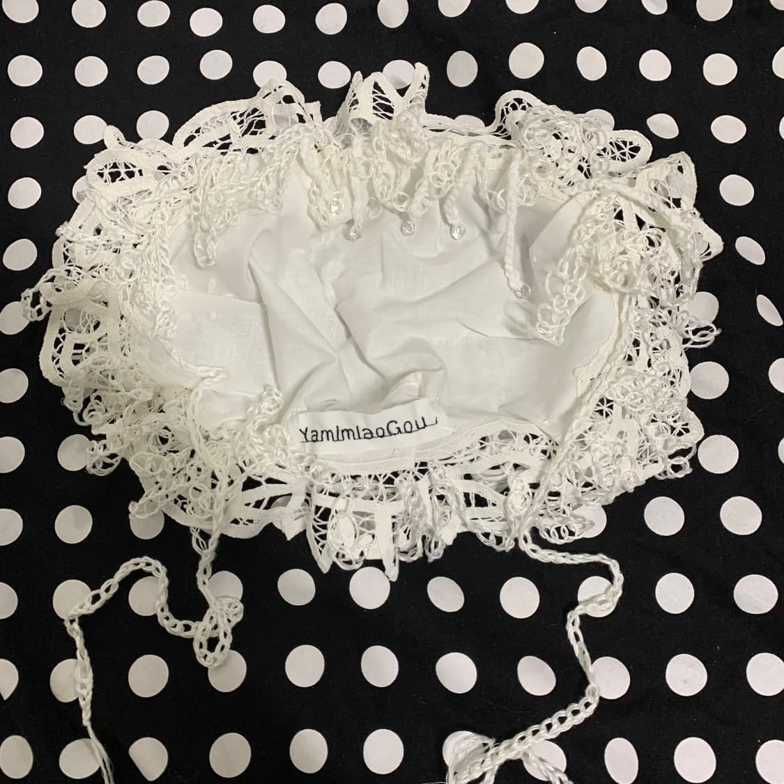 yamimiaogou x soxjeto shop화이트 크로셰 해파리 모자 상품이미지8