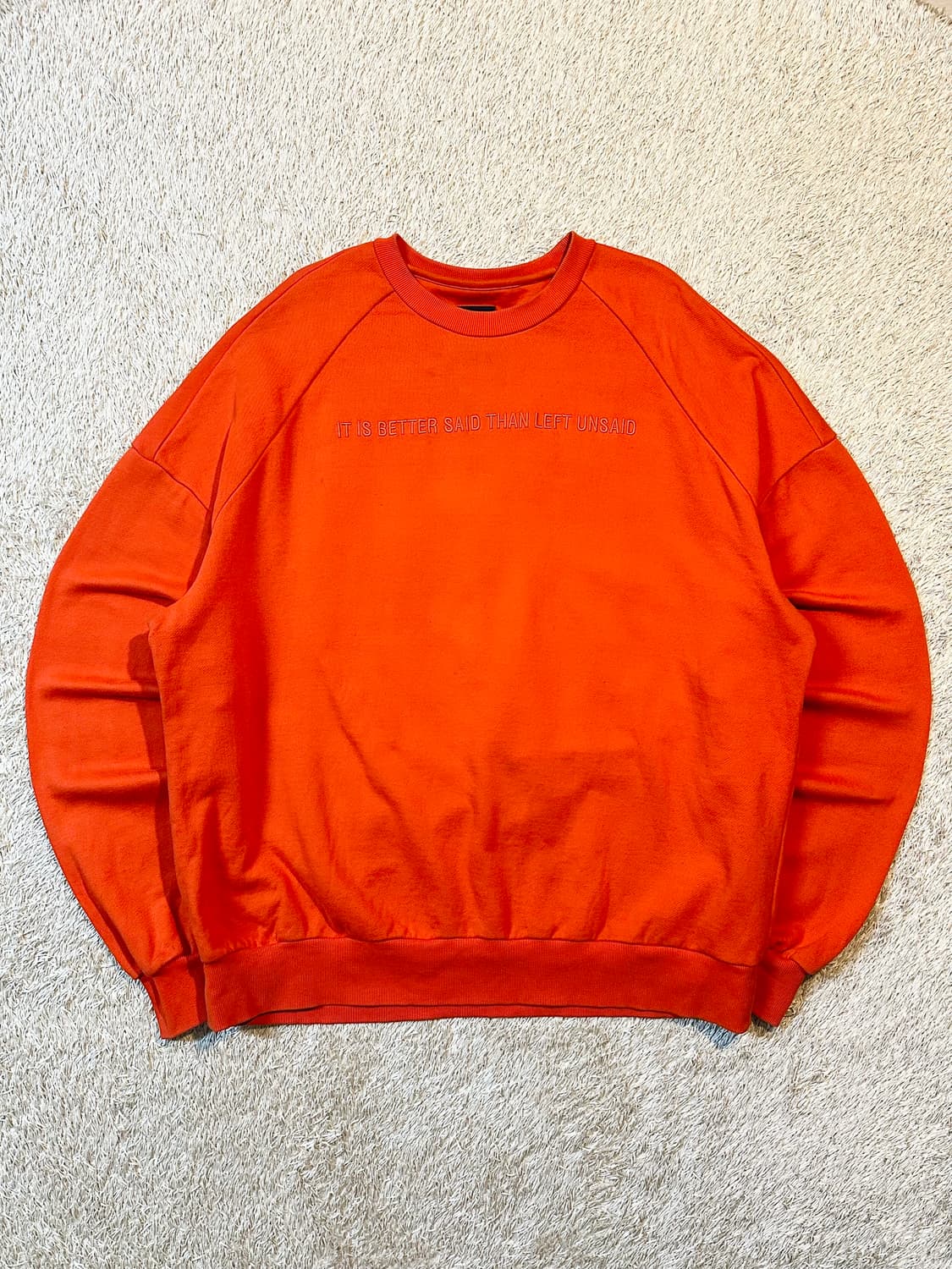 18SS 준지 JUUN.J 백프린팅 오버핏 맨투맨 오렌지 상품이미지2