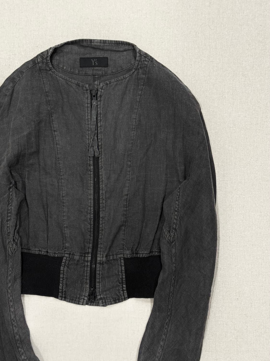 요지야마모토 Sumi Dyed 린넨 크롭 자켓 상품이미지2