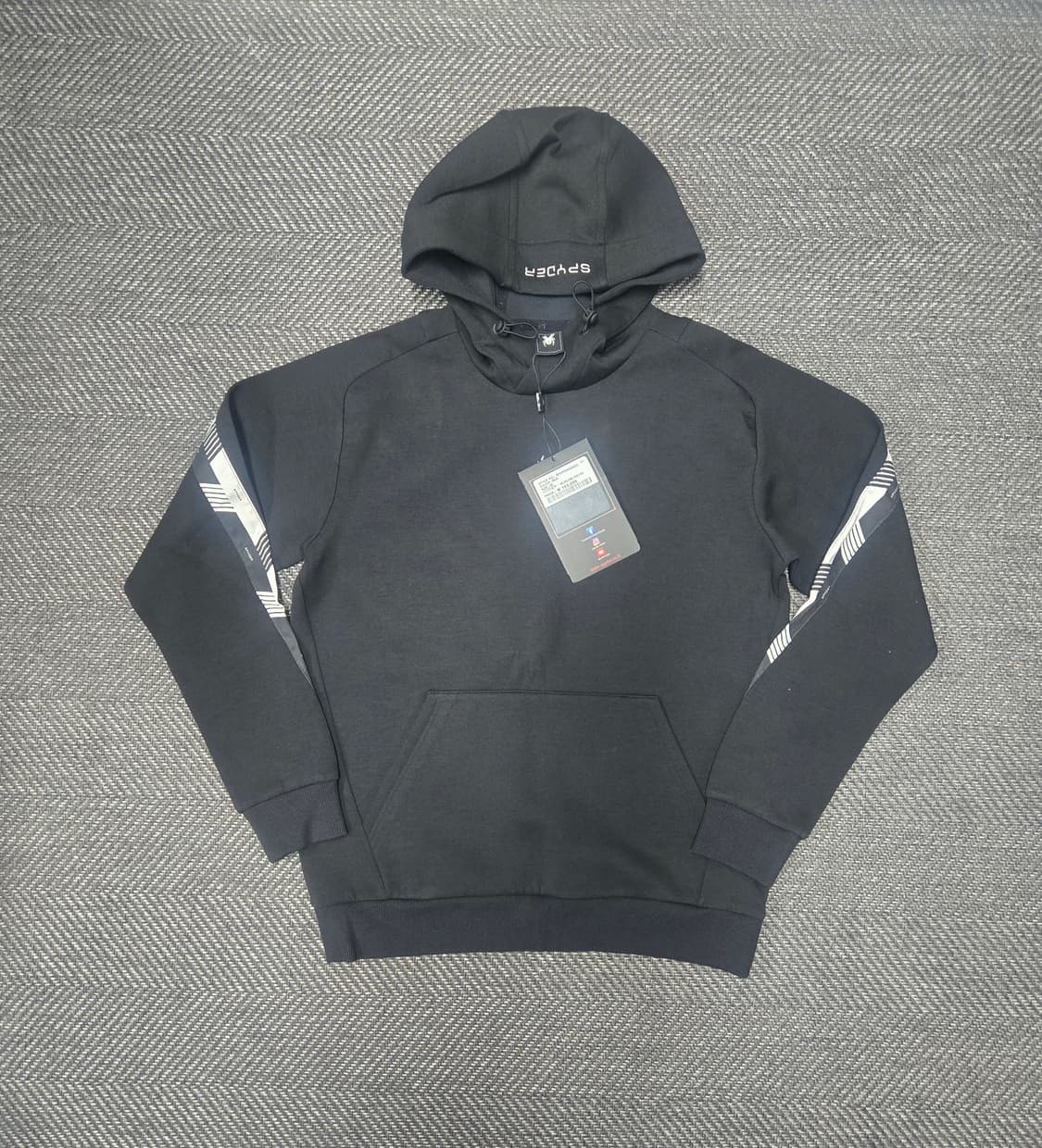 스파이더 공용 블랙 후드티 상품이미지1