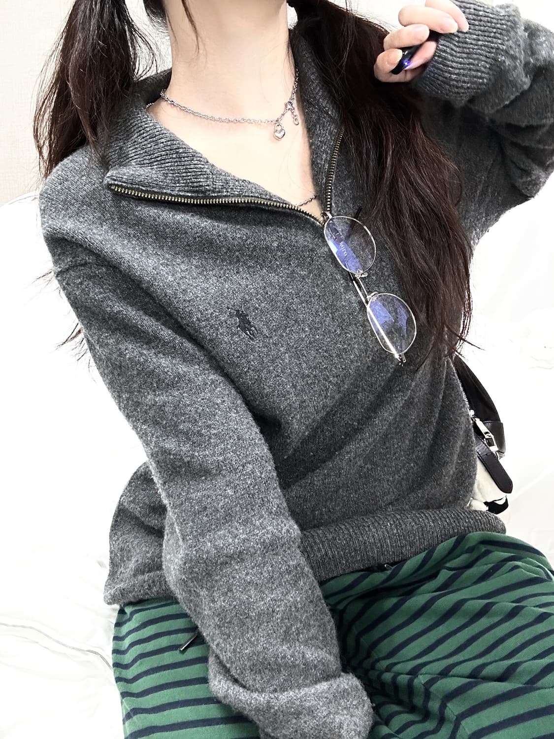 폴로 신형 차콜 반집업 울니트 상품이미지5