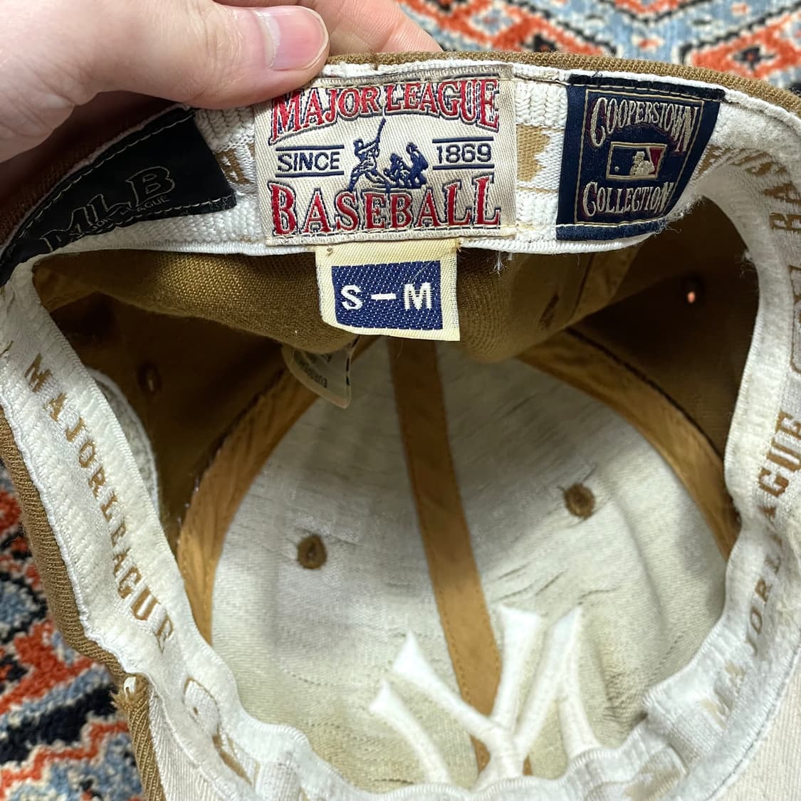 MLB 뉴욕양키스 베이지 면 야구볼캡 S-M 상품이미지5