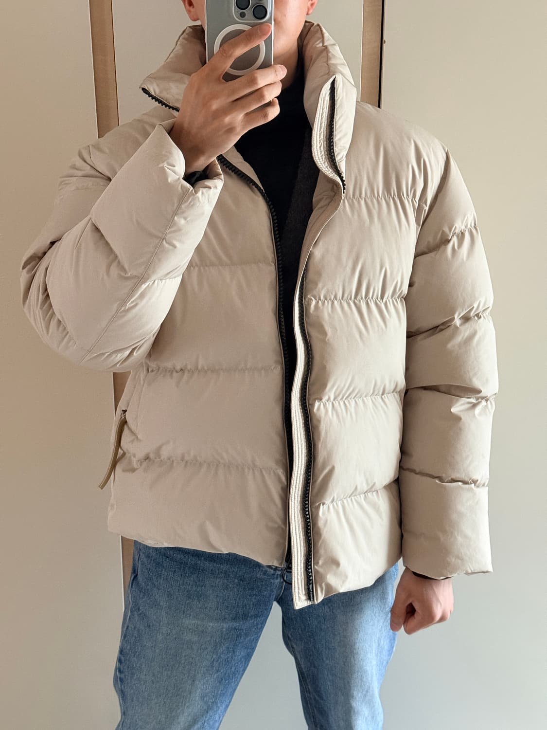 솔리드옴므 21fw 숏구스다운 베이지 48 상품이미지8