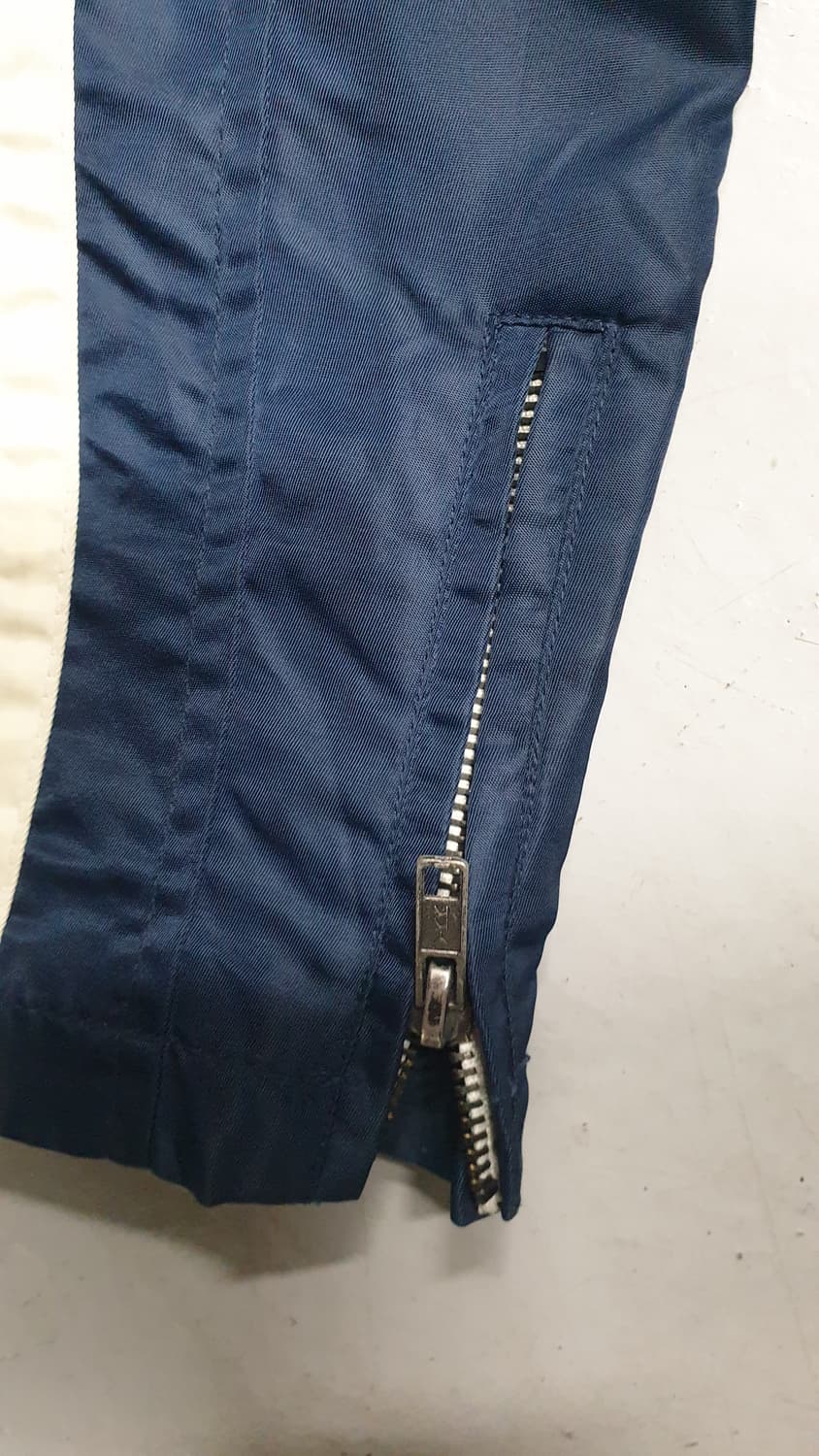 쉐비뇽 바이크 빈티지  나일론 블루종 점퍼L 상품이미지5