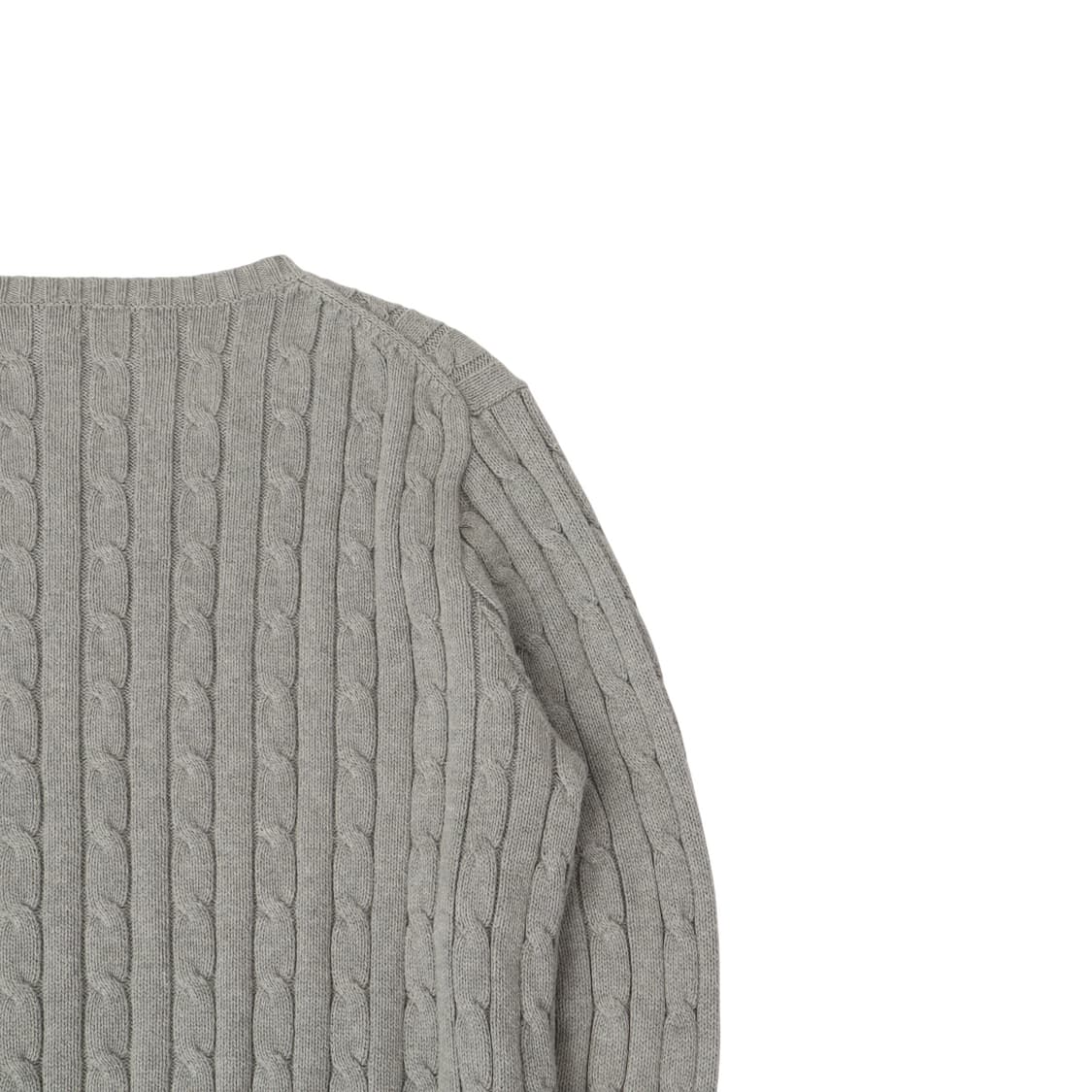 폴로 랄프로렌 QR 그레이 라운드 케이블 니트 상품이미지6
