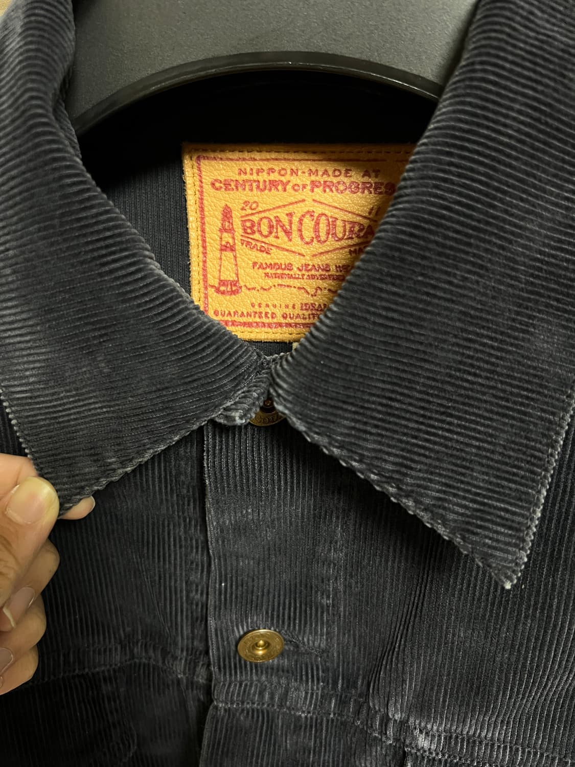 택포25)본쿠라 Boncoura 코듀로이 3세대 트러커 자켓 40 네이비 상품이미지2