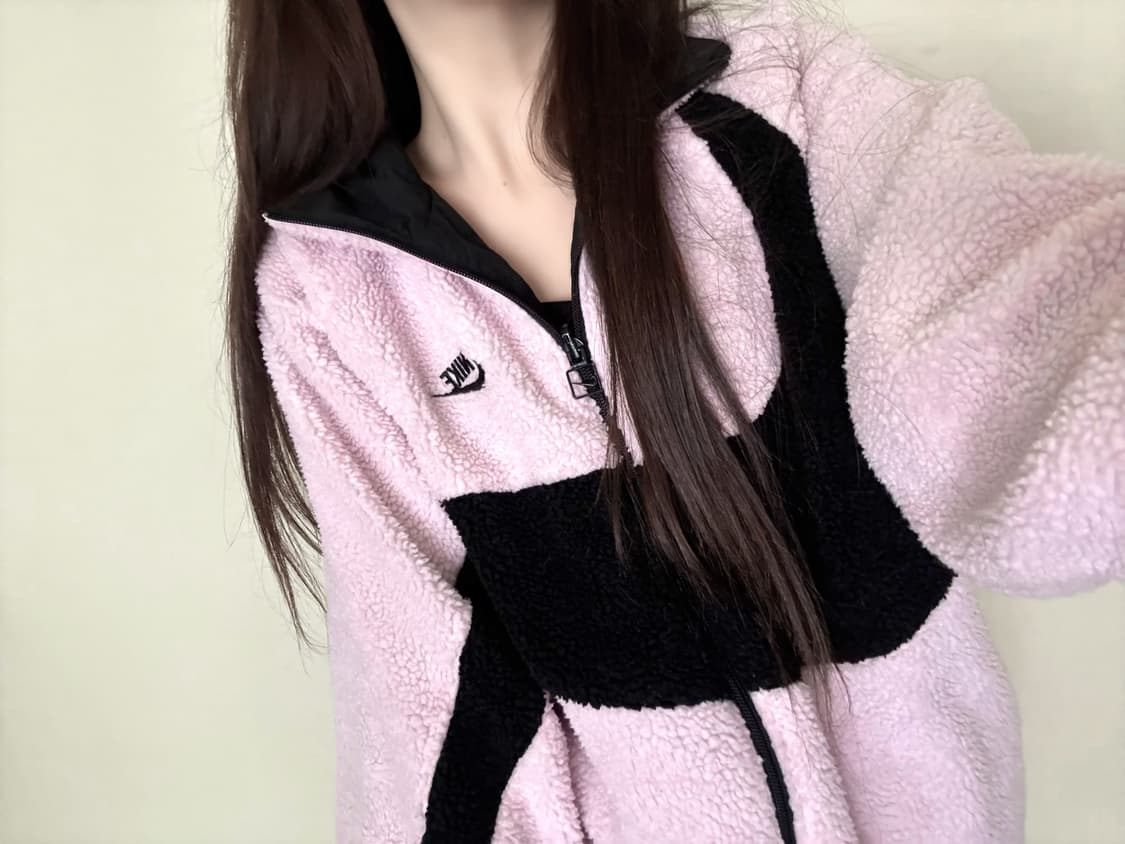 나이키 블랙핑크 핑검 리버시블 투웨이 후리스 뽀글이 상품이미지1