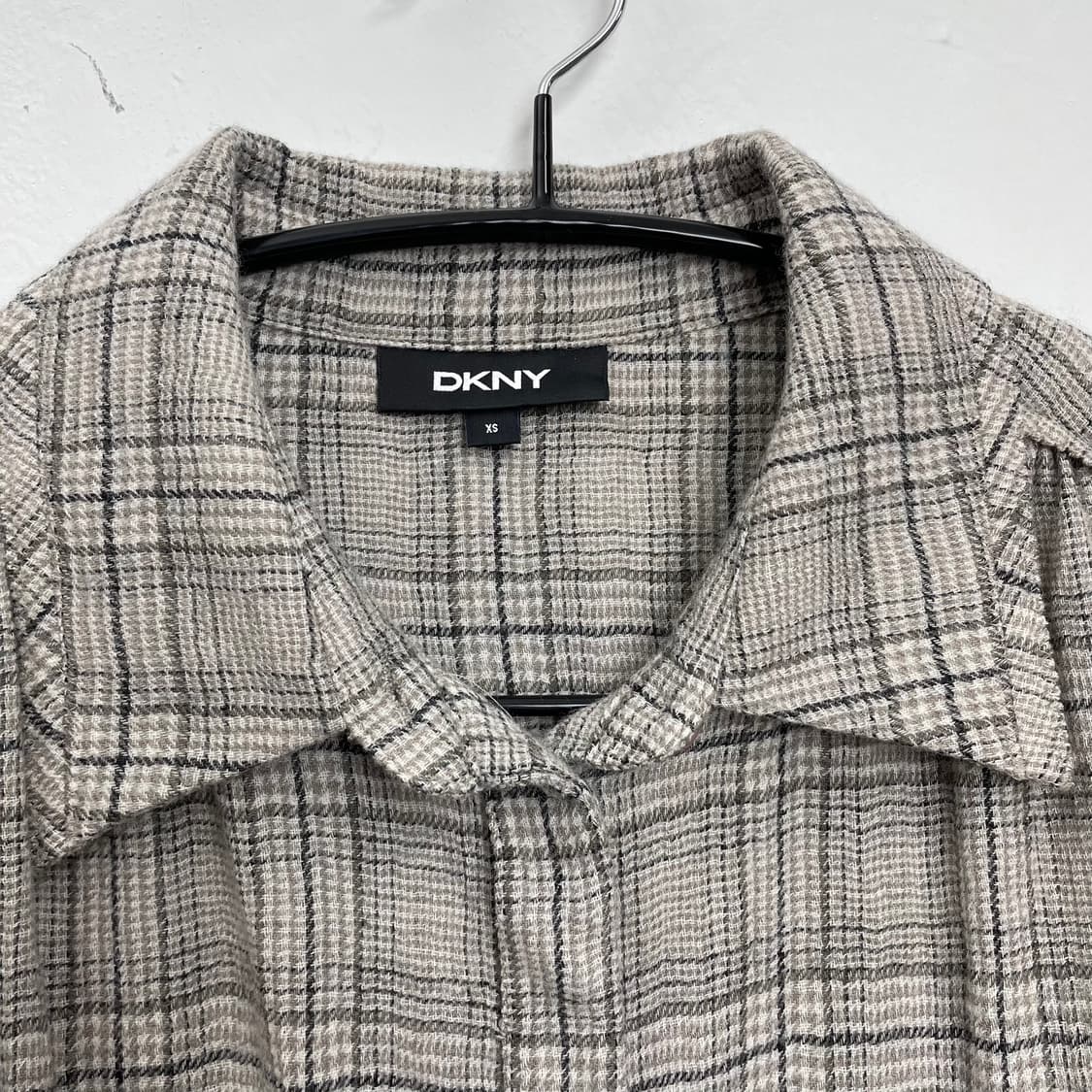 한섬 DKNY 베이지 체크 셔츠 롱 원피스 XS 상품이미지2