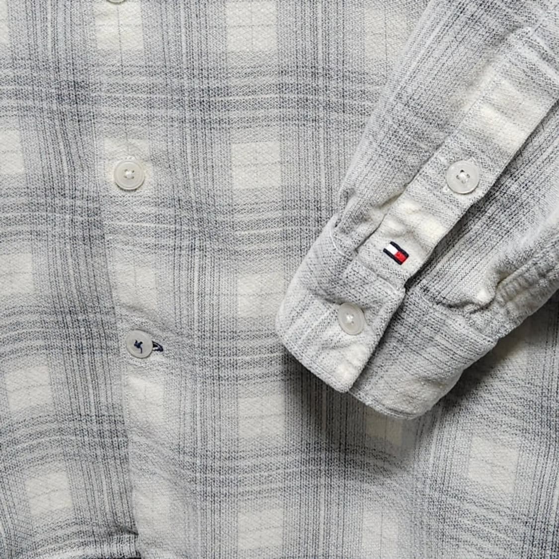 95~100 Tommy 타미힐피거 체크 셔츠 그레이 상품이미지3