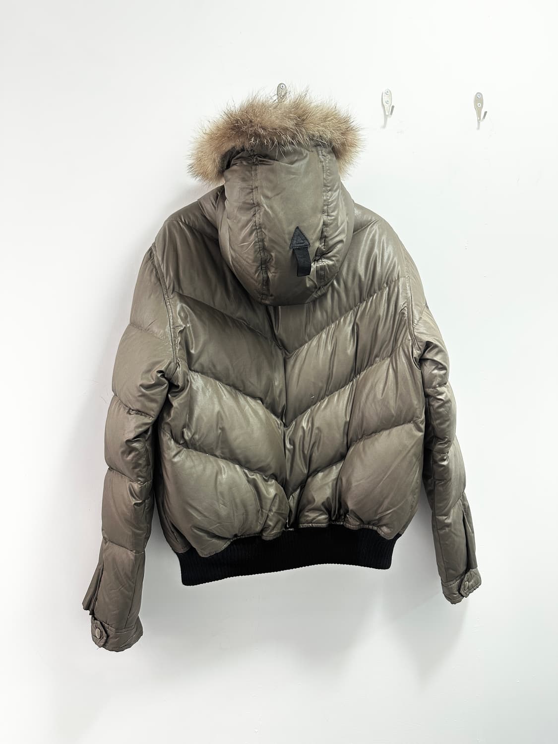 Raccoon fur brown crop puffer jacket 상품이미지5