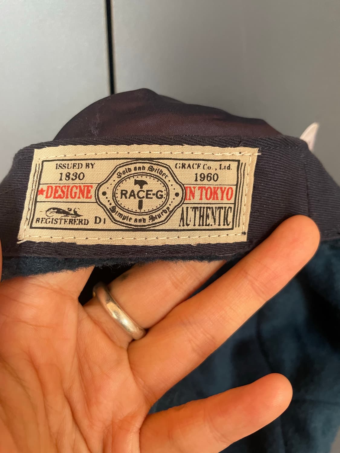 북극곰 패치 플리스 뮤트 네이비 와이드 캡 상품이미지4